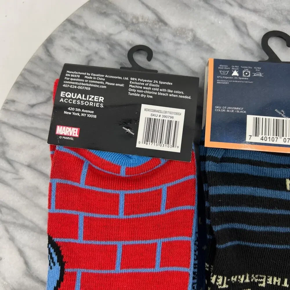 Spiderman, E.T. Movie, Bob Ross Crew Socks Men OSFM One Size Fits Most 3 Pairs